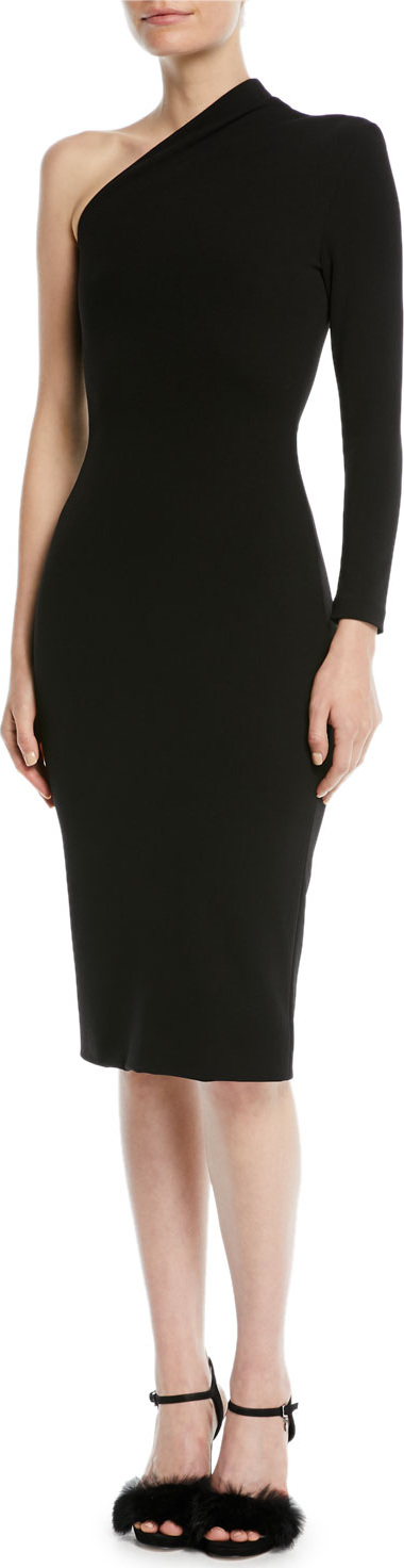 Solace London Ambre One-Shoulder Midi Dress