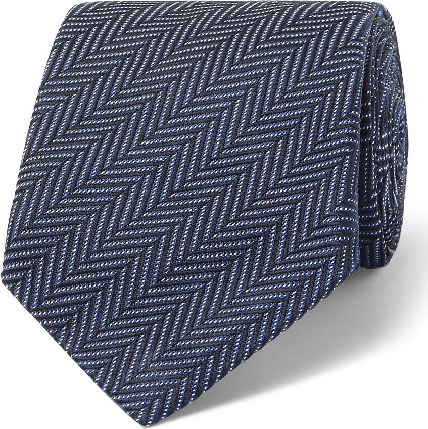 TOM FORD 8cm Herringbone Woven Silk and Cotton-Blend Tie