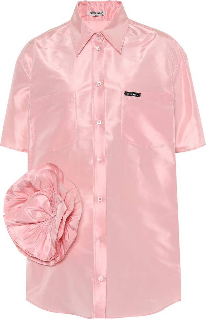 Miu Miu Embellished taffeta shirt