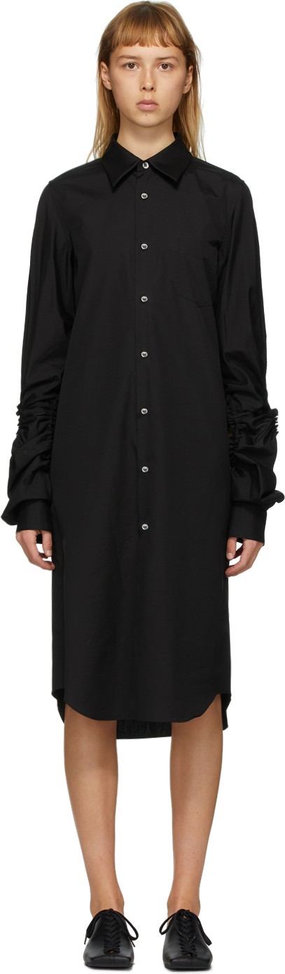 Comme Des Garcons Black Cut-Out Sleeve Short Dress