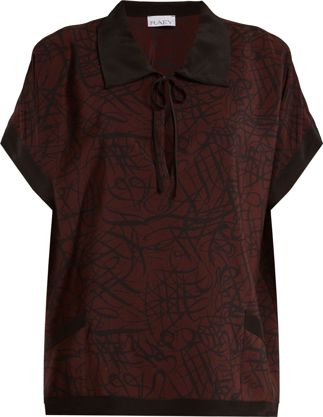 Raey Squiggle-print silk-crepe pyjama top
