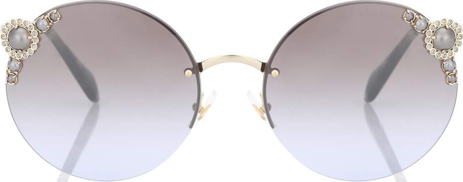 Miu Miu Embellished round sunglasses