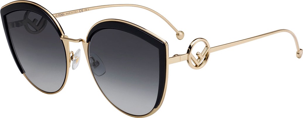 Fendi Cat Eye Metal Gradient Sunglasses