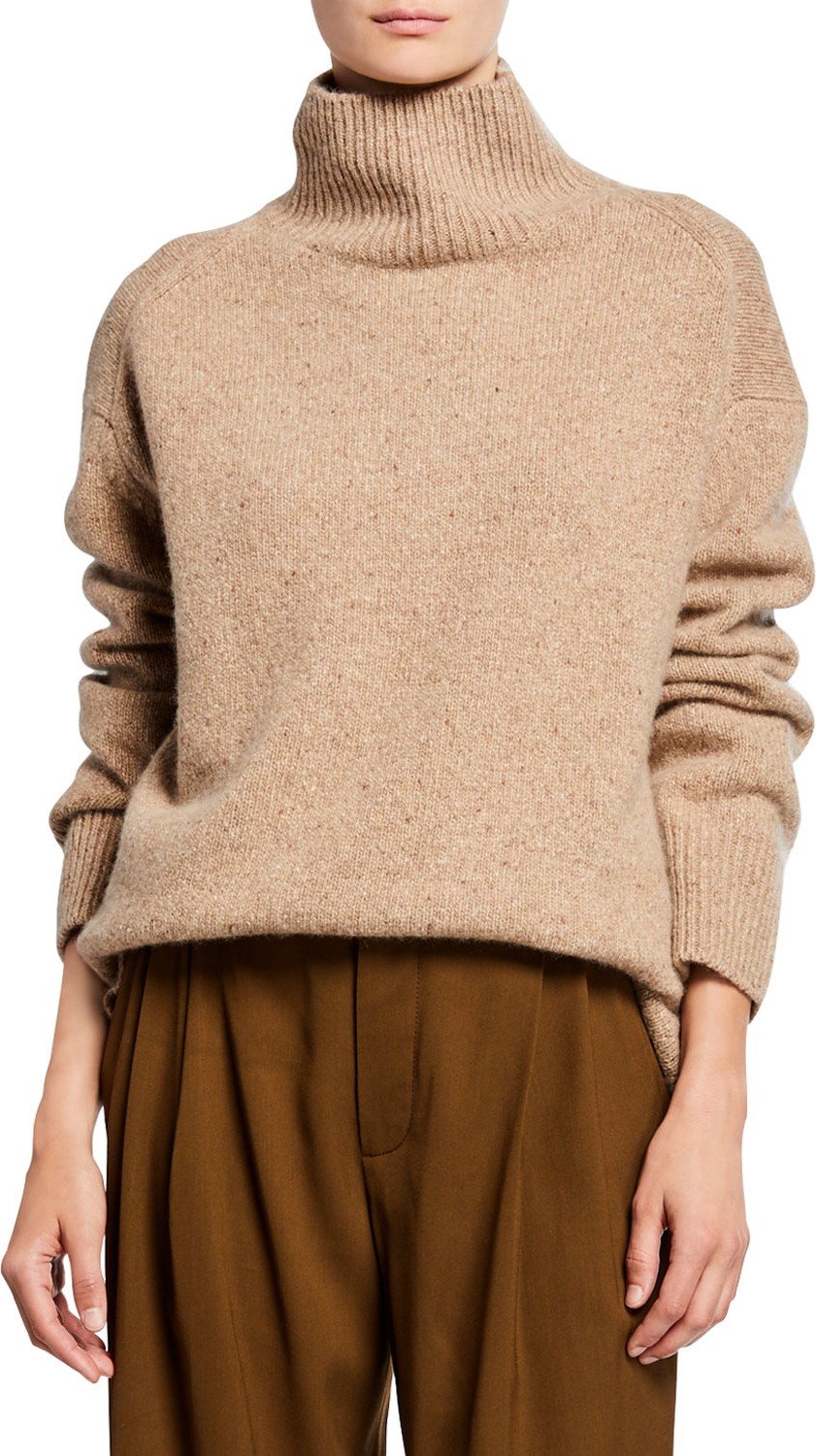 Vince Cashmere Double-Slit Turtleneck Sweater