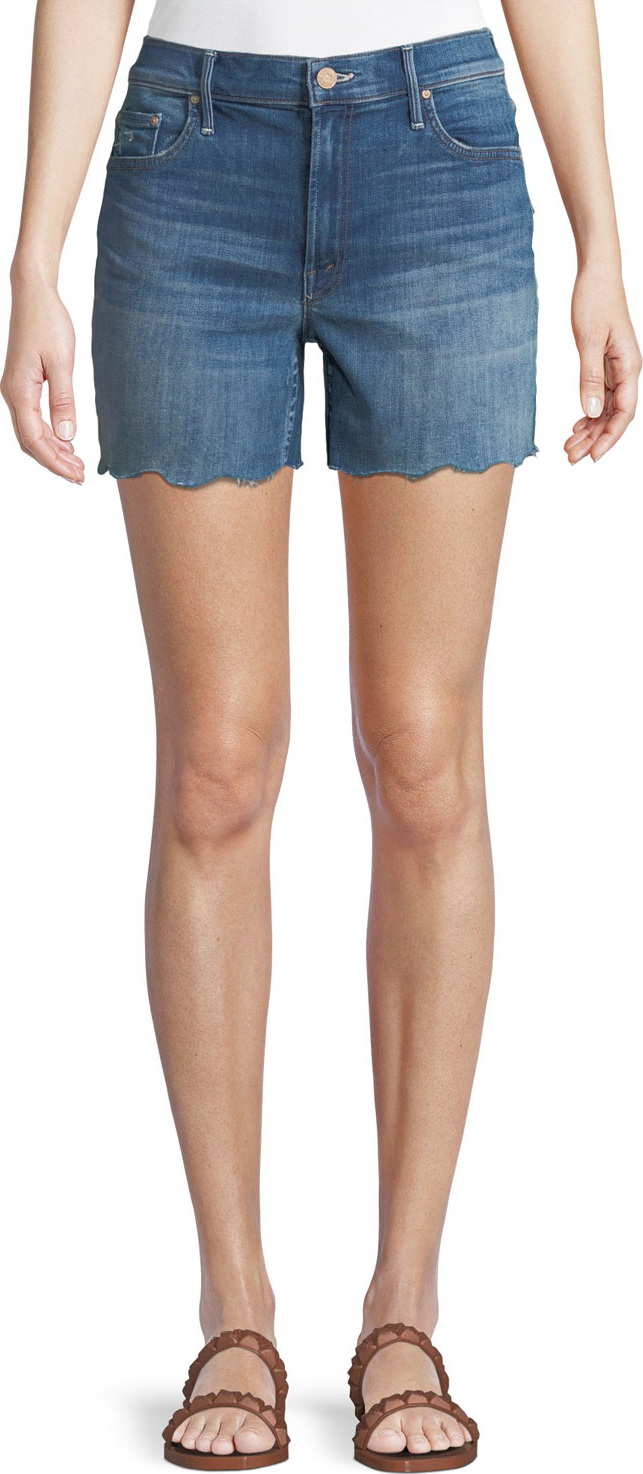 MOTHER Sinner Frayed Denim Shorts