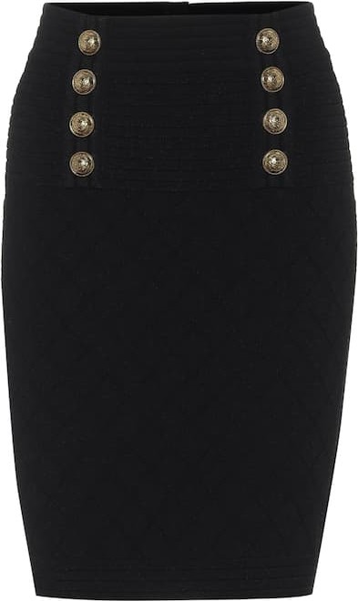 Balmain Embellished knit pencil skirt