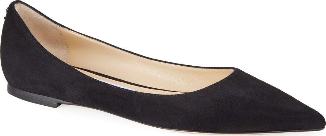 Jimmy Choo Love Suede Pointed Flats