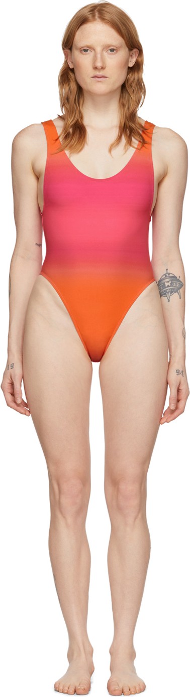 Jacquemus Pink & Orange 'Le Maillot Camerio' One-Piece Swimsuit