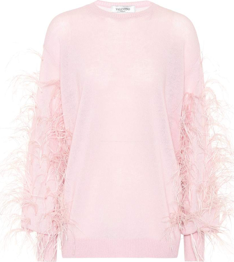 Valentino Feather-trimmed sweater