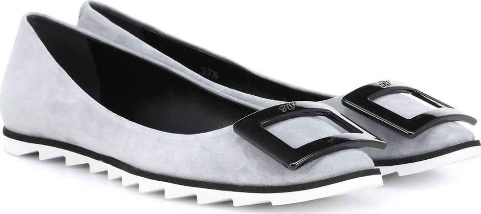 Roger Vivier Viv' Gommette suede ballet flats