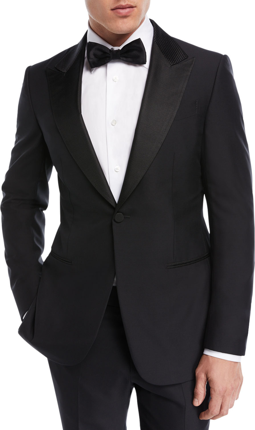 Ermenegildo Zegna Textured-Lapel Wool-Silk Tuxedo