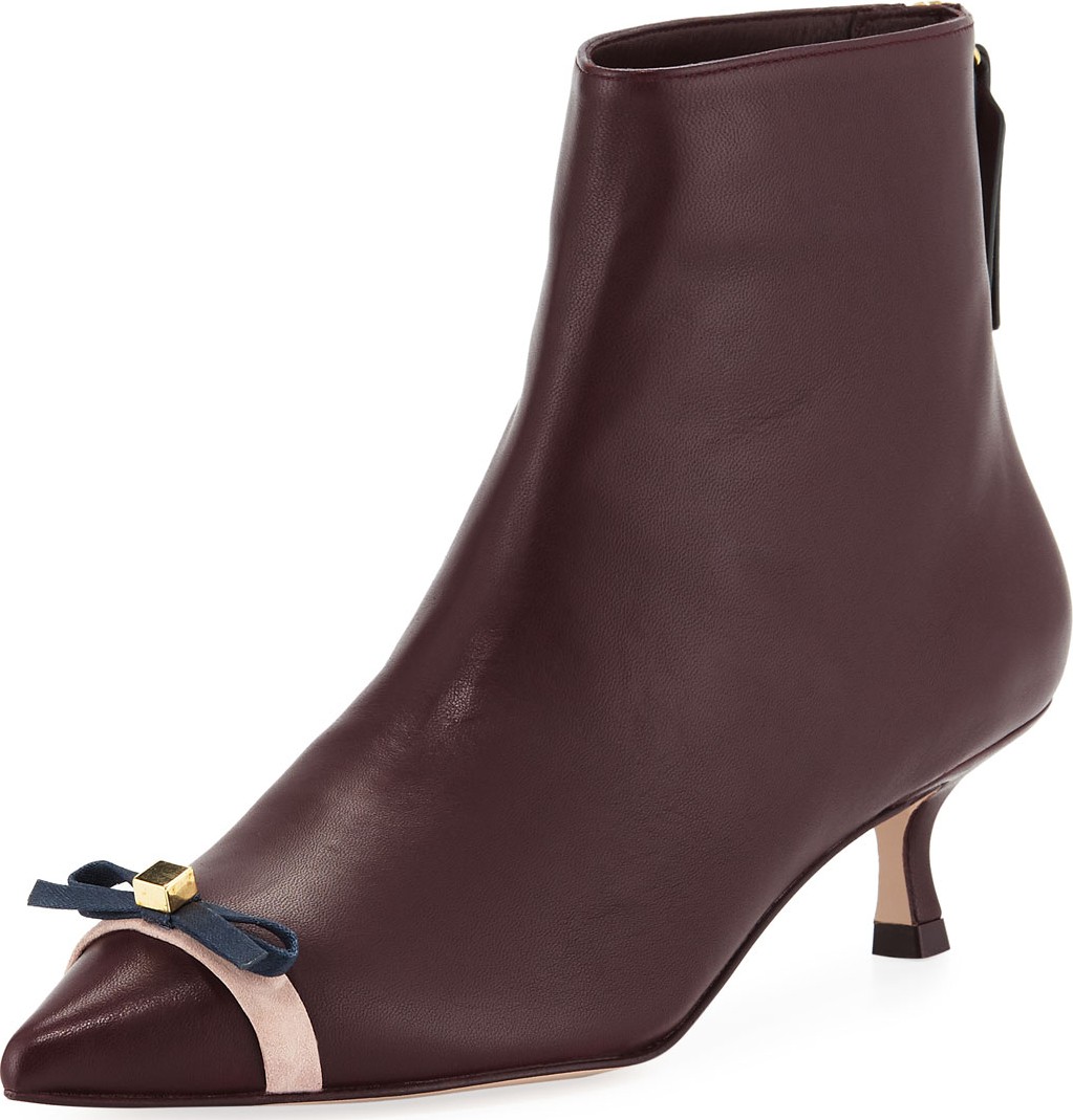 Stuart Weitzman Willa Leather Booties with Bow