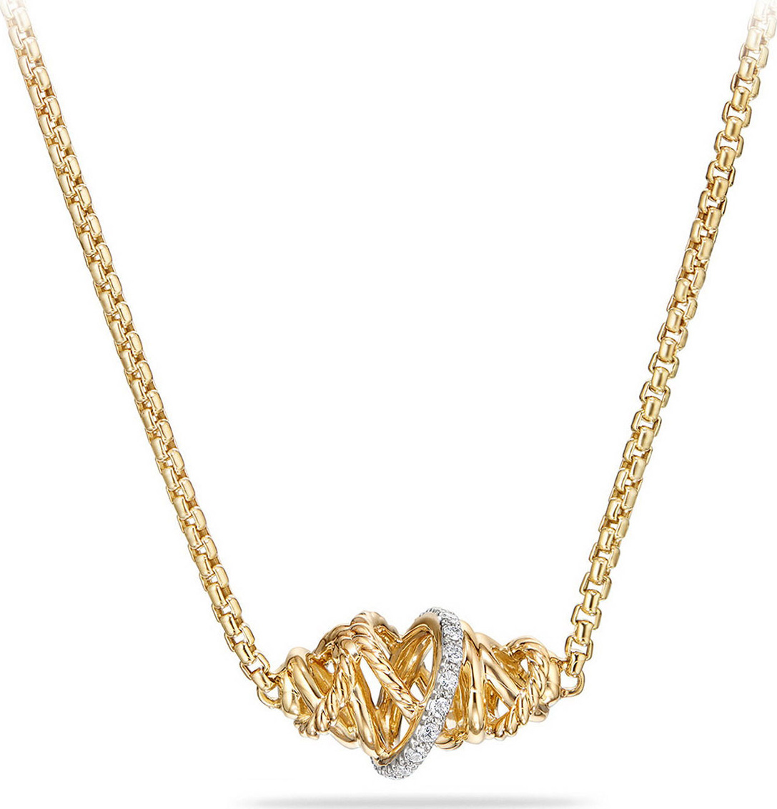 David Yurman Crossover 18K Pendant Necklace with Diamond