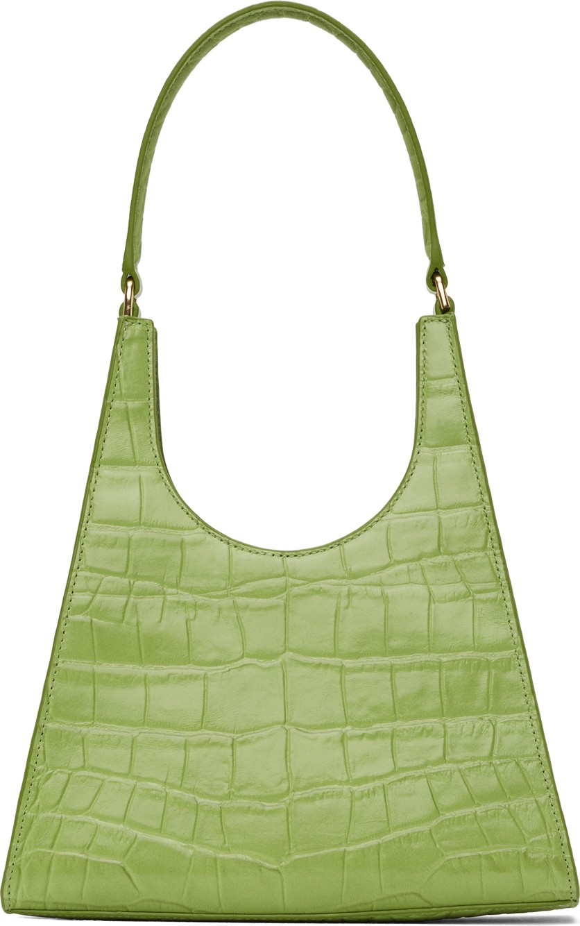 Staud Green Croc Rey Bag