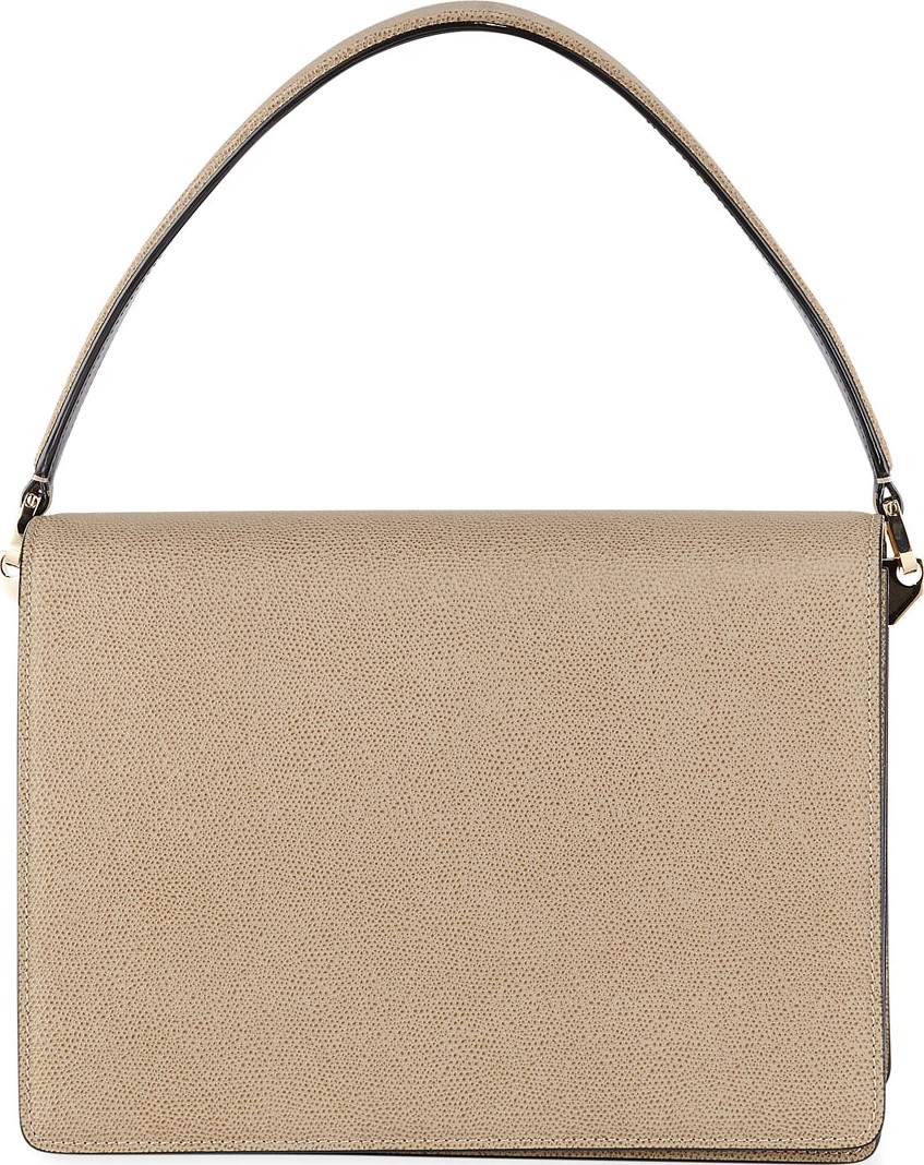 Valextra Twist Grained Leather Shoulder Bag