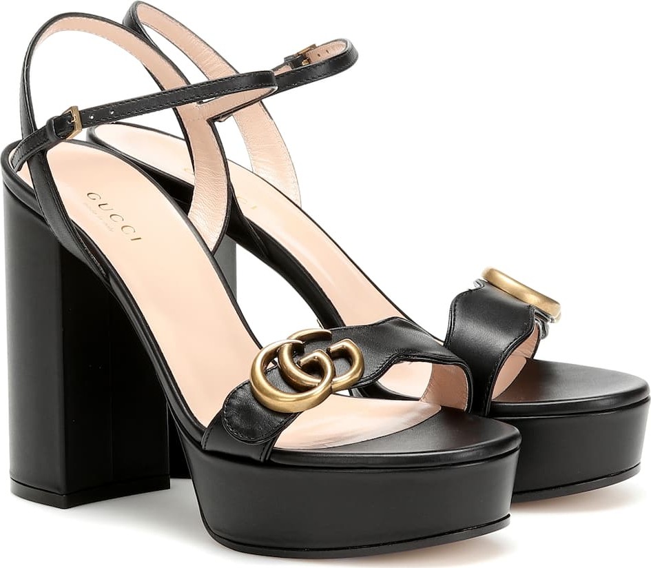 Gucci Platform leather sandals