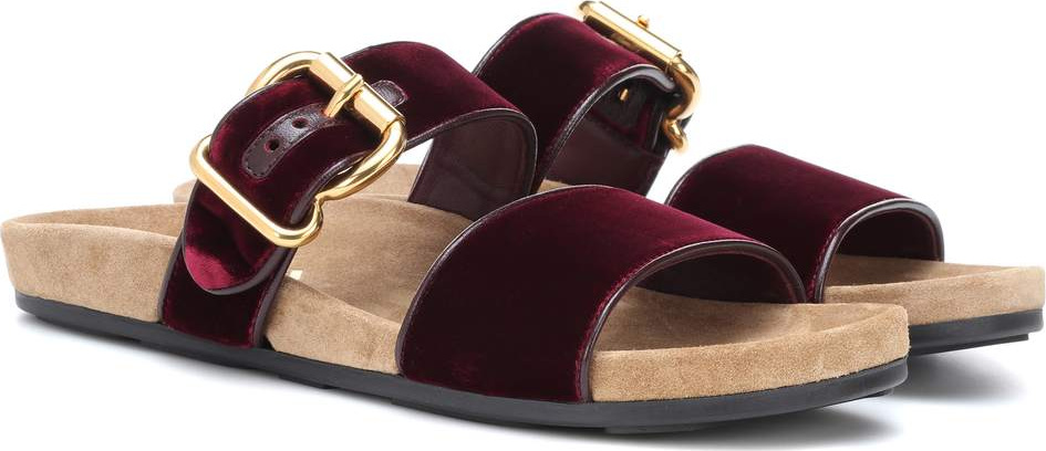 Prada Velvet slip-on sandals