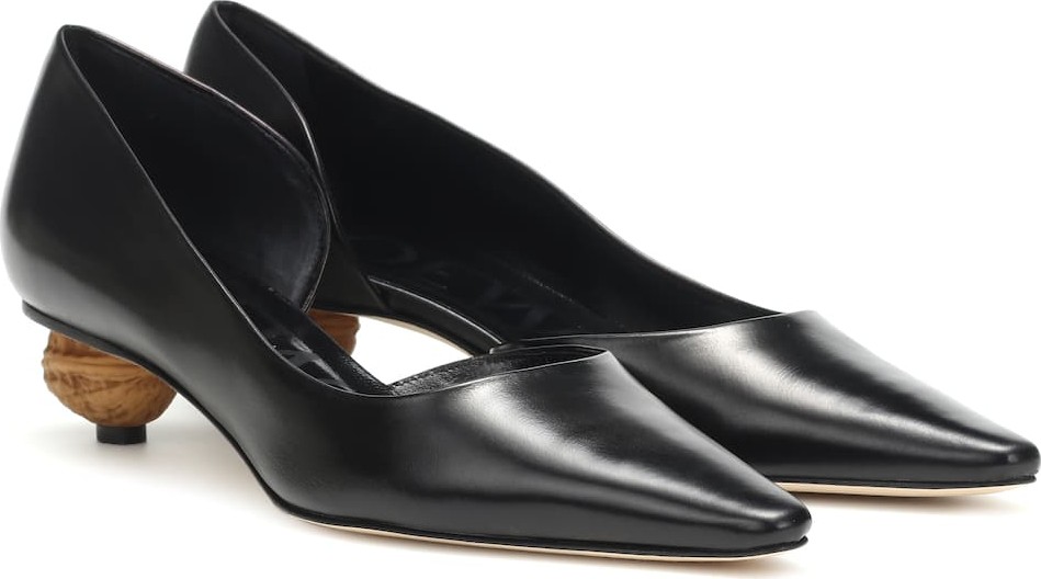 LOEWE Embellished leather pumps