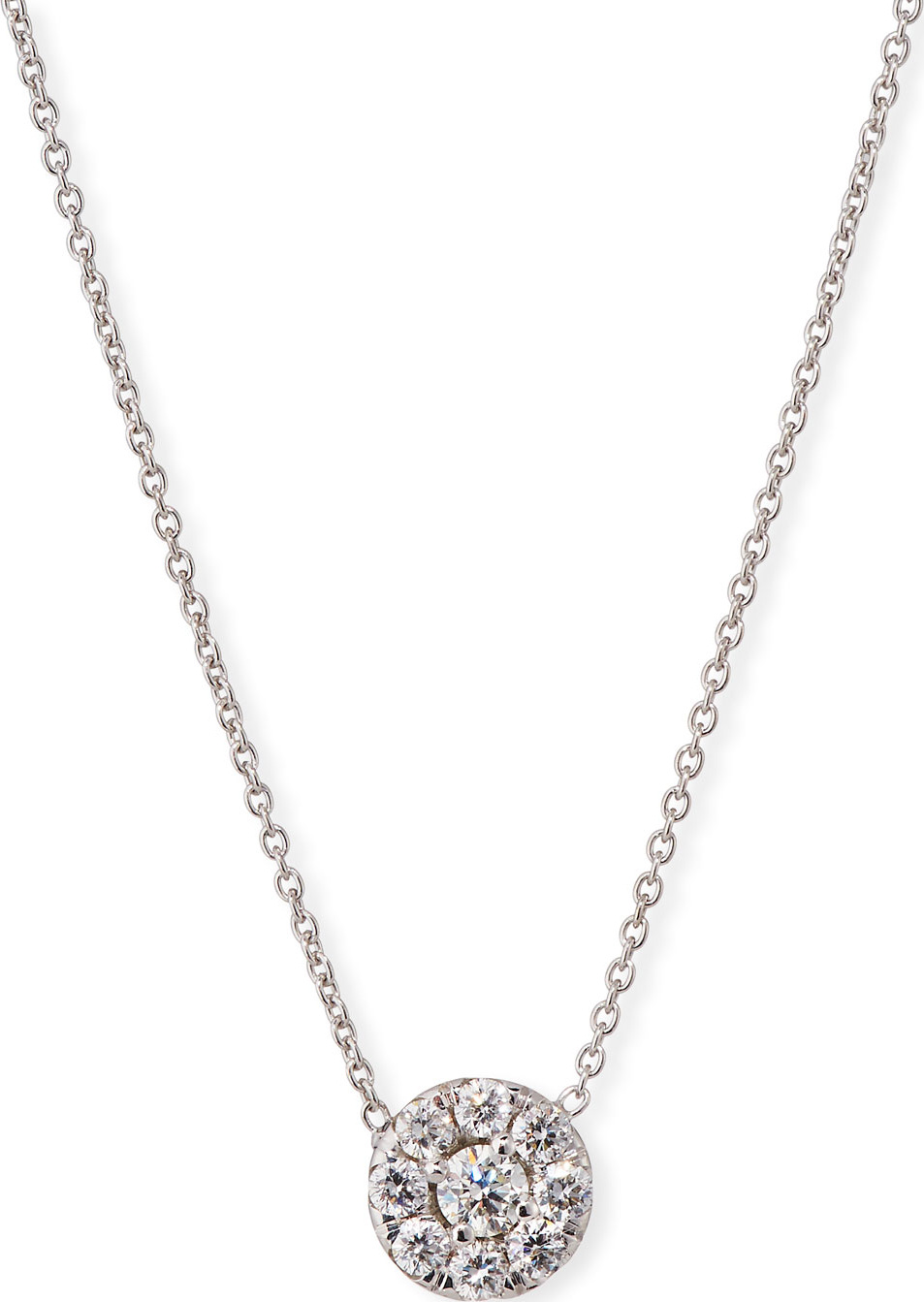 Roberto Coin 18k White Gold Diamond Halo Pendant Necklace