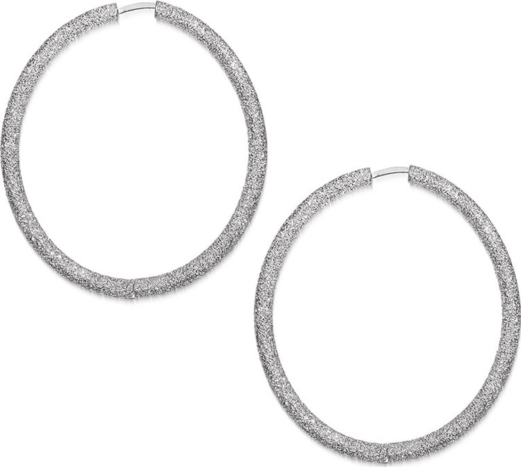 Carolina Bucci 18k White Gold Florentine Extra-Large Hoop Earrings