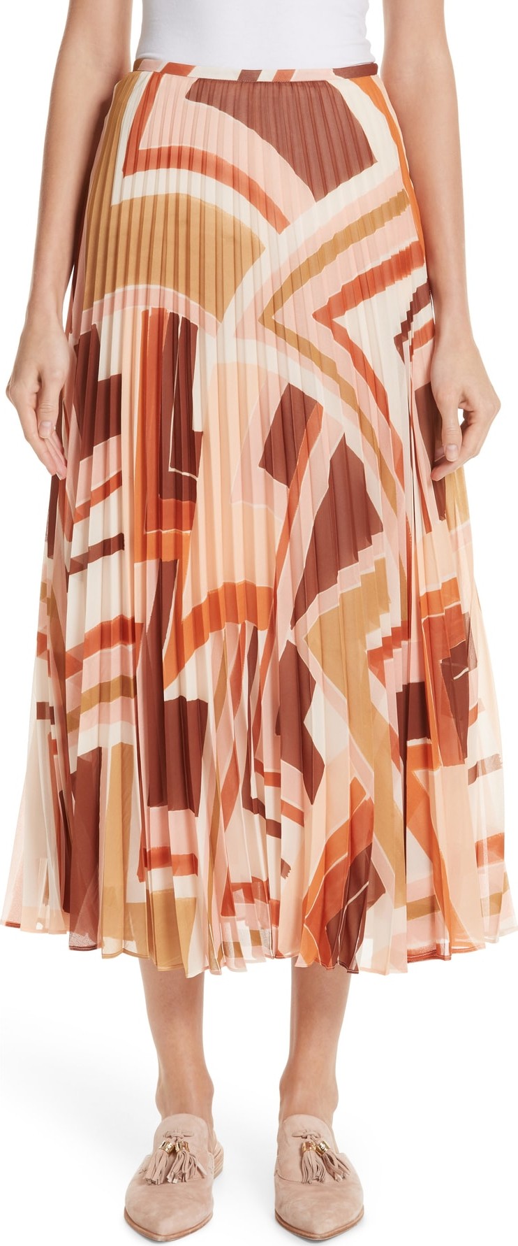 Lafayette 148 New York Print Midi Skirt