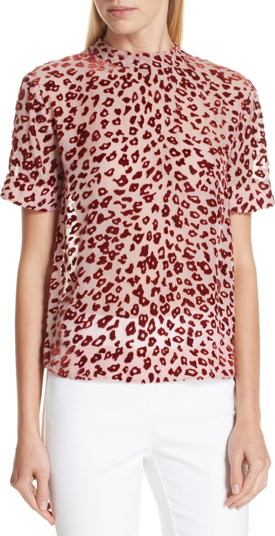 Rag & Bone Gia Devoré Leopard Spot Blouse