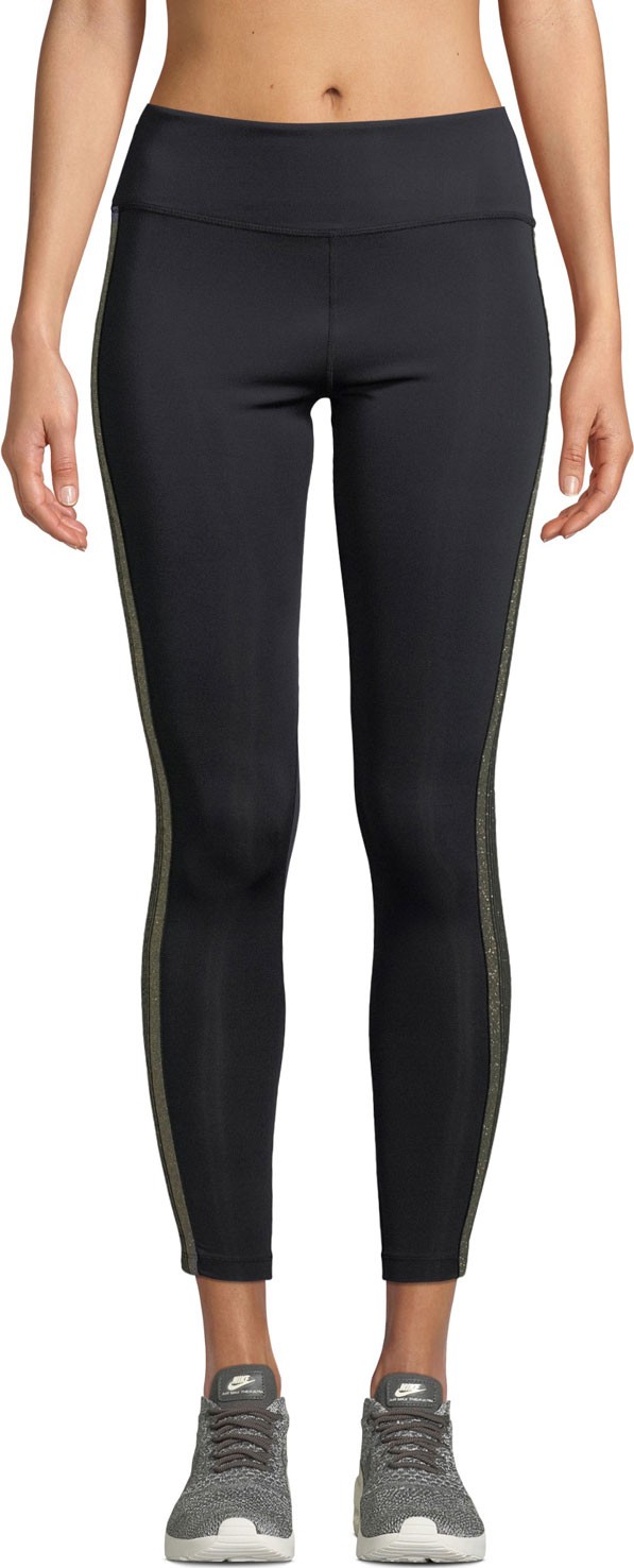 Nylora Tribeca Metallic Racer-Stripe Activewear Leggings