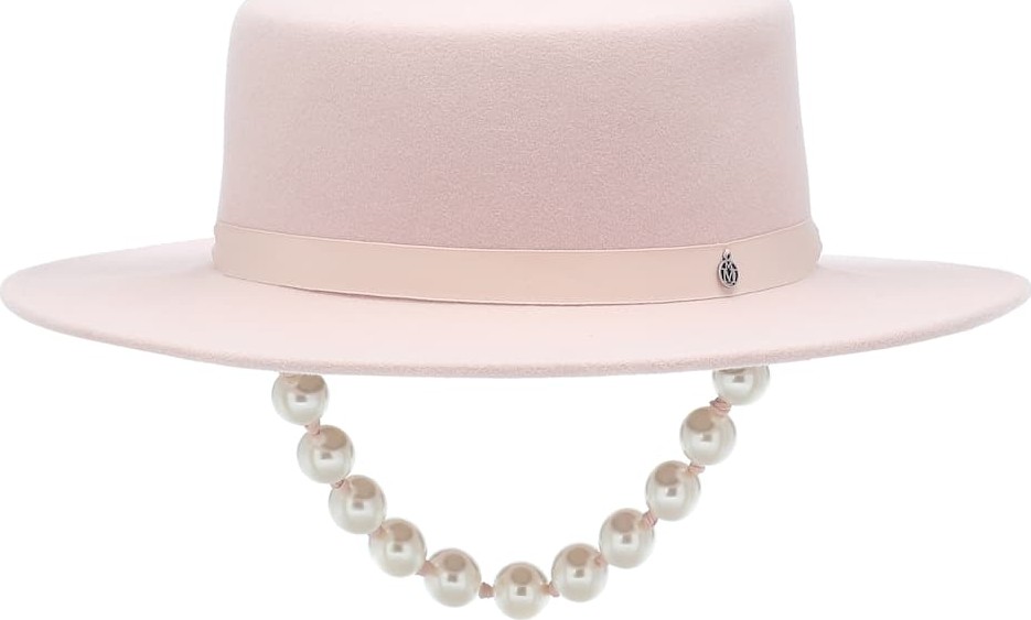Maison Michel Kiki felt hat with faux pearls