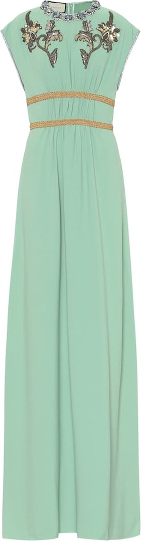 Gucci Crystal-embroidered jersey gown