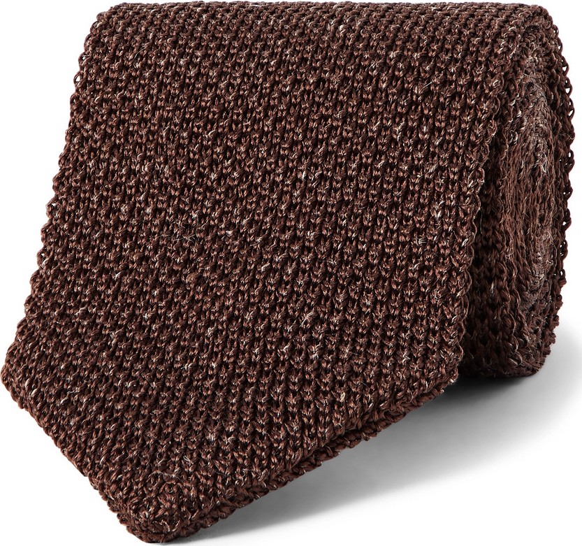 Caruso 6cm Knitted Silk and Linen-Blend Tie