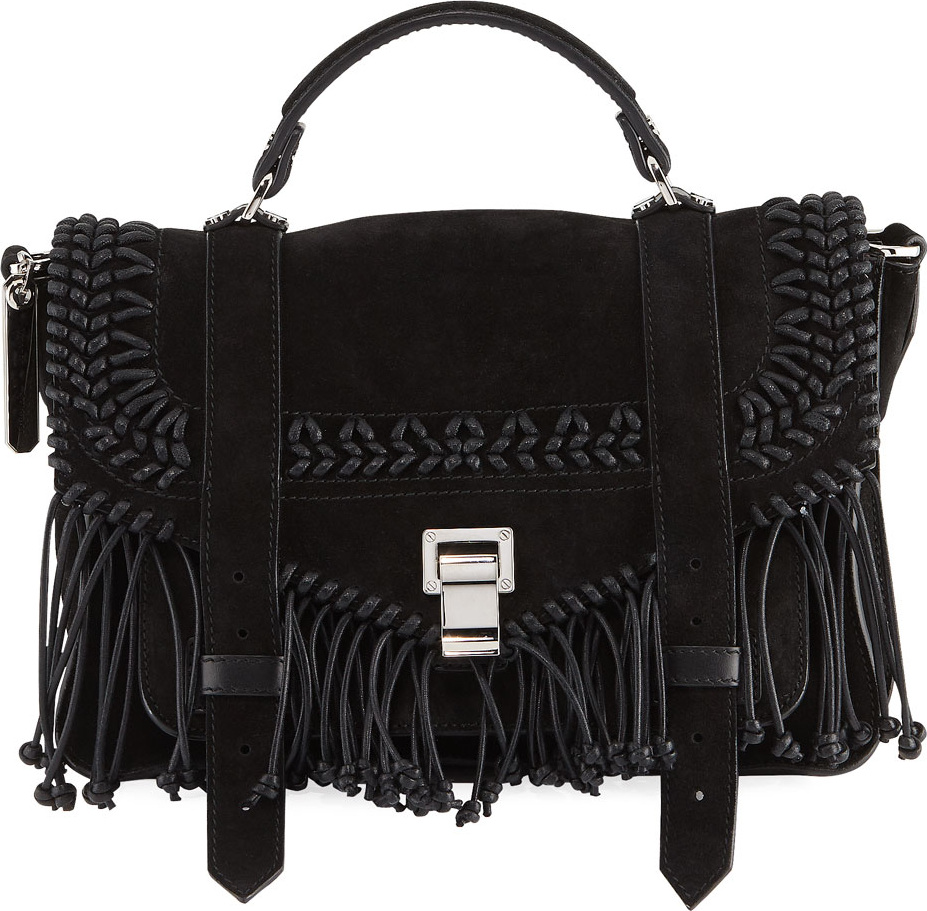 Proenza Schouler PS1+ Medium Metallic Paper Leather Satchel Bag