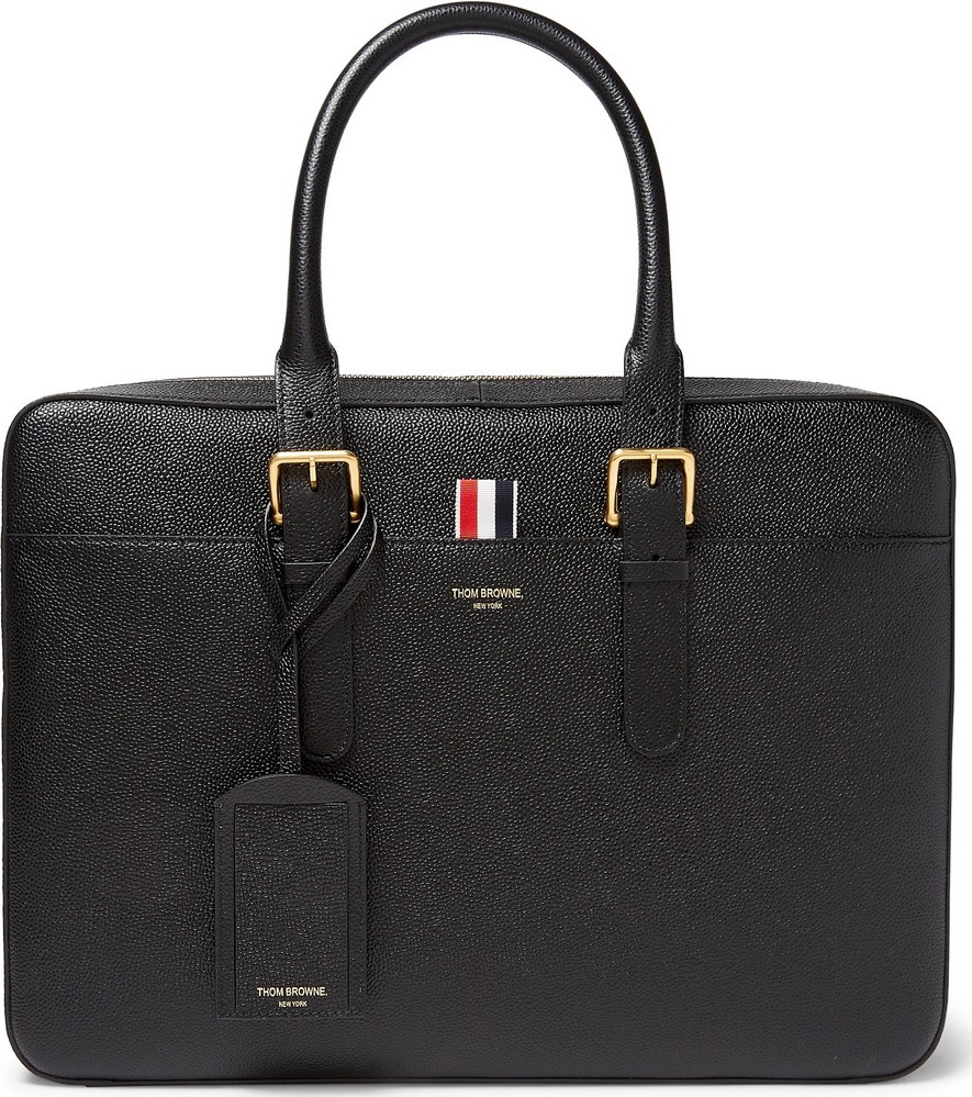 Thom Browne Pebble-Grain Leather Briefcase