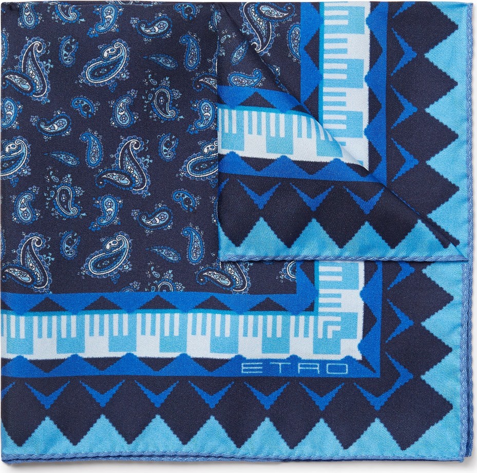 Etro Paisley-Print Silk-Twill Pocket Square