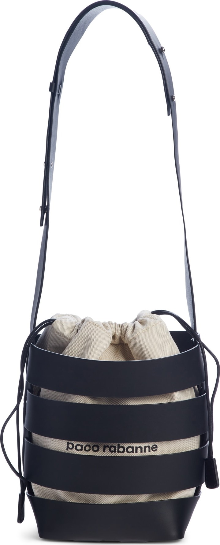 Paco Rabanne Cage Leather & Canvas Hobo