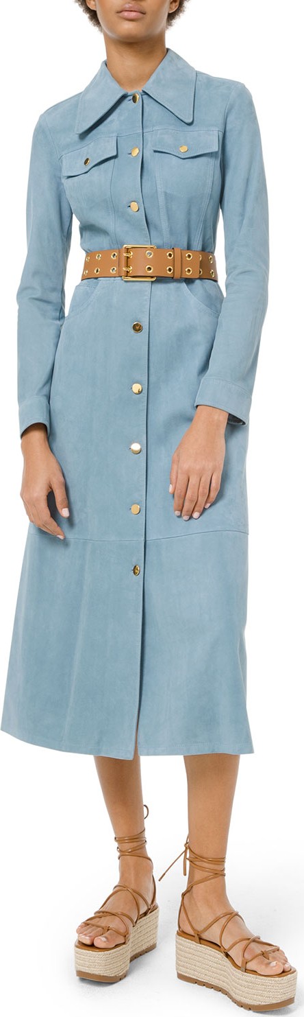 Michael Kors Collection Heavy Suede Trench Coat Dress