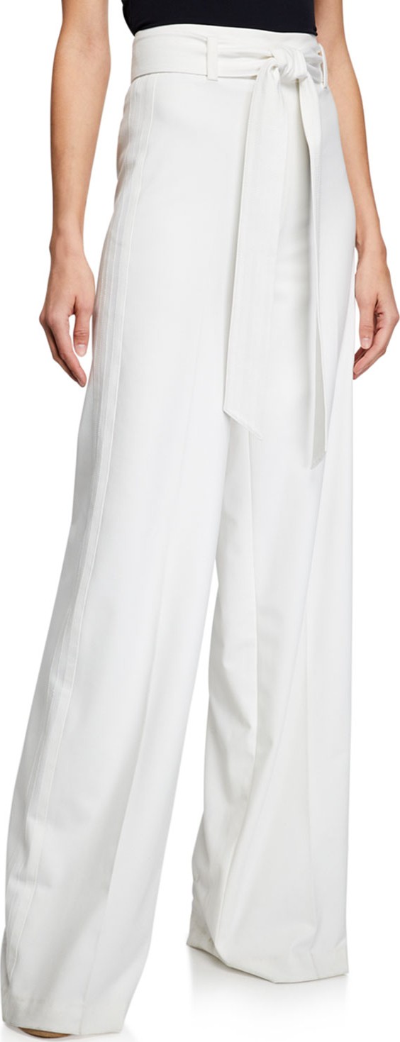 Badgley Mischka Tie-Waist Wide-Leg Pants