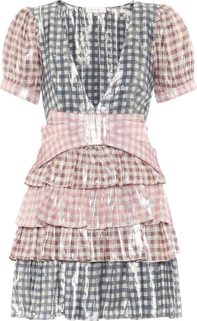 LOVESHACKFANCY Lucinda metallic minidress