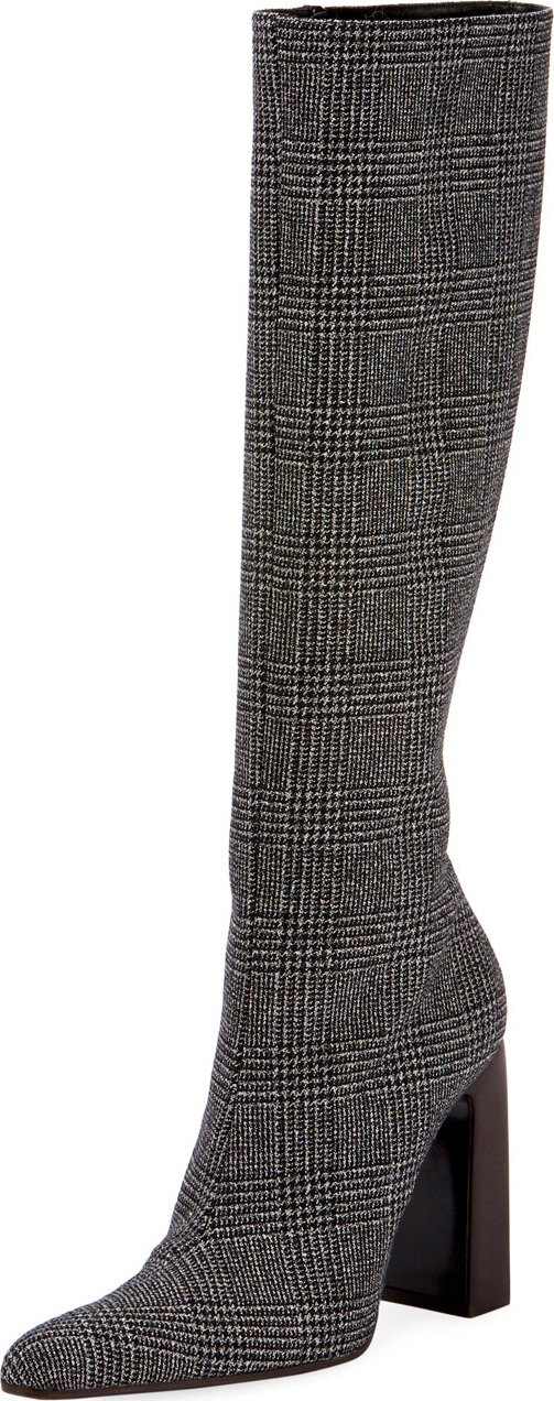 Balenciaga Prince de Galles Houndstooth Knee Boot