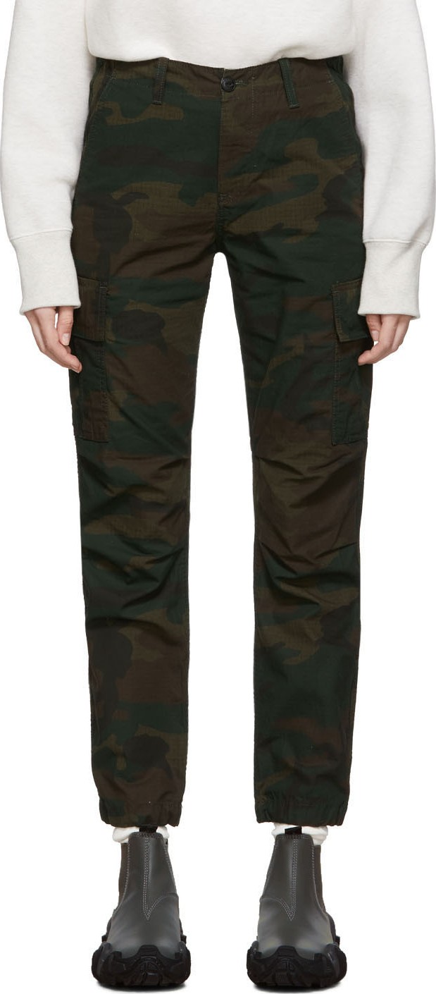 Carhartt Work In Progress Green Camouflage Cymbal Pants