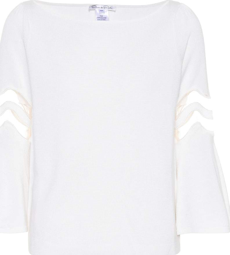 Oscar De La Renta Wool and silk top