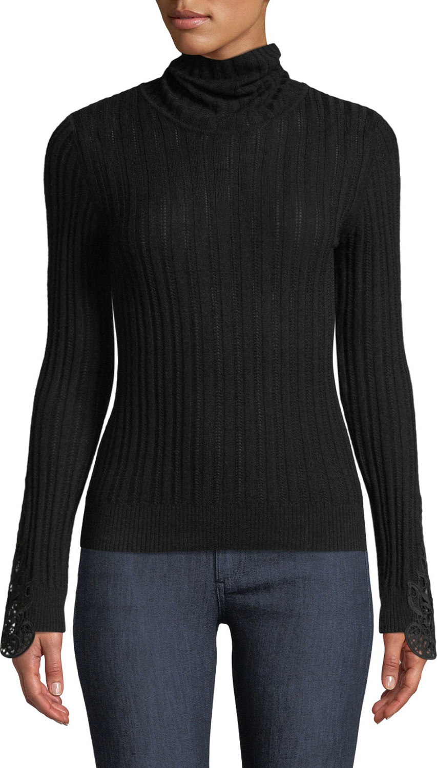 Elie Tahari Zoelle Rib-Knit Sweater