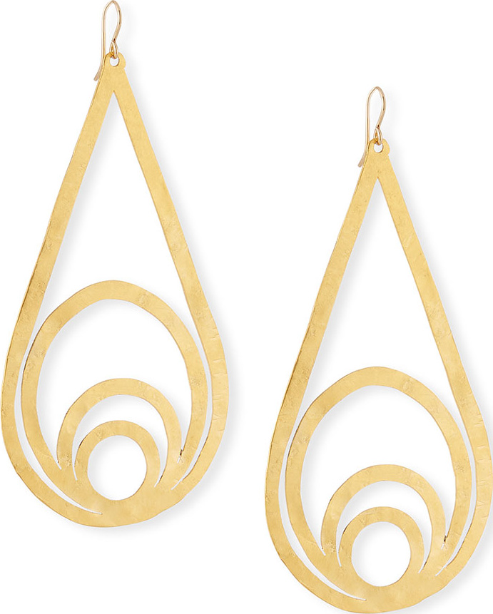 Devon Leigh Hammered Teardrop Dangle Earrings