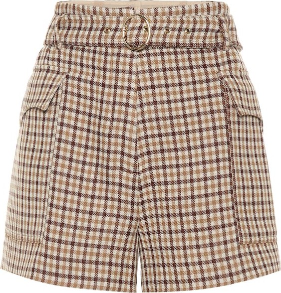 Nanushka Lucas high-rise wool shorts