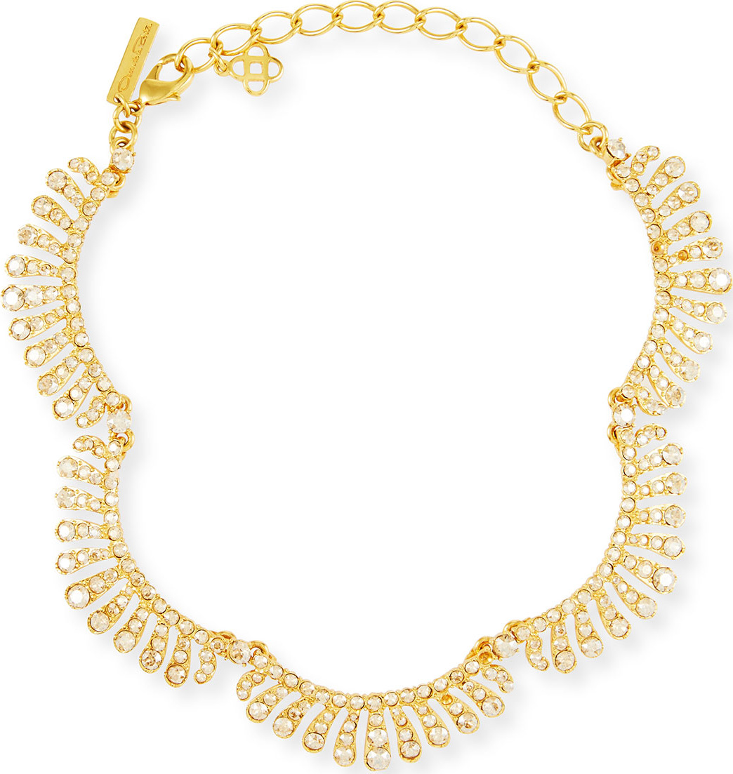 Oscar De La Renta Curved Crystal Choker Necklace