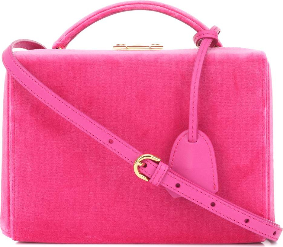 Mark Cross Grace Small Box velvet shoulder bag
