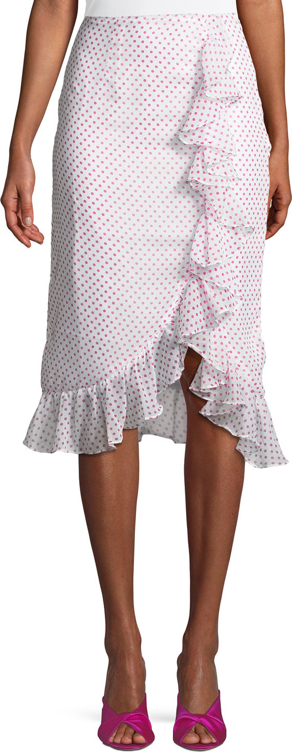 Lovers + Friends Suffolk Dot-Print Flounce Skirt