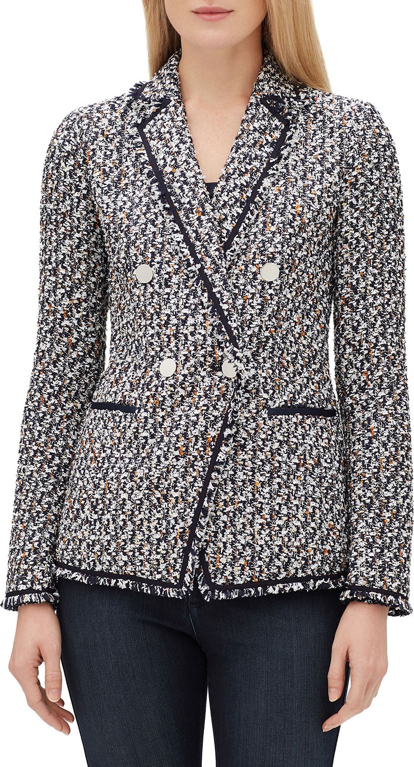 Lafayette 148 New York Devin Double-Breasted Tweed Jacket