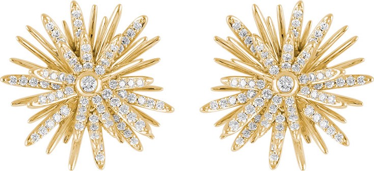 Hueb Tribal 18k Gold Diamond Stud Earrings