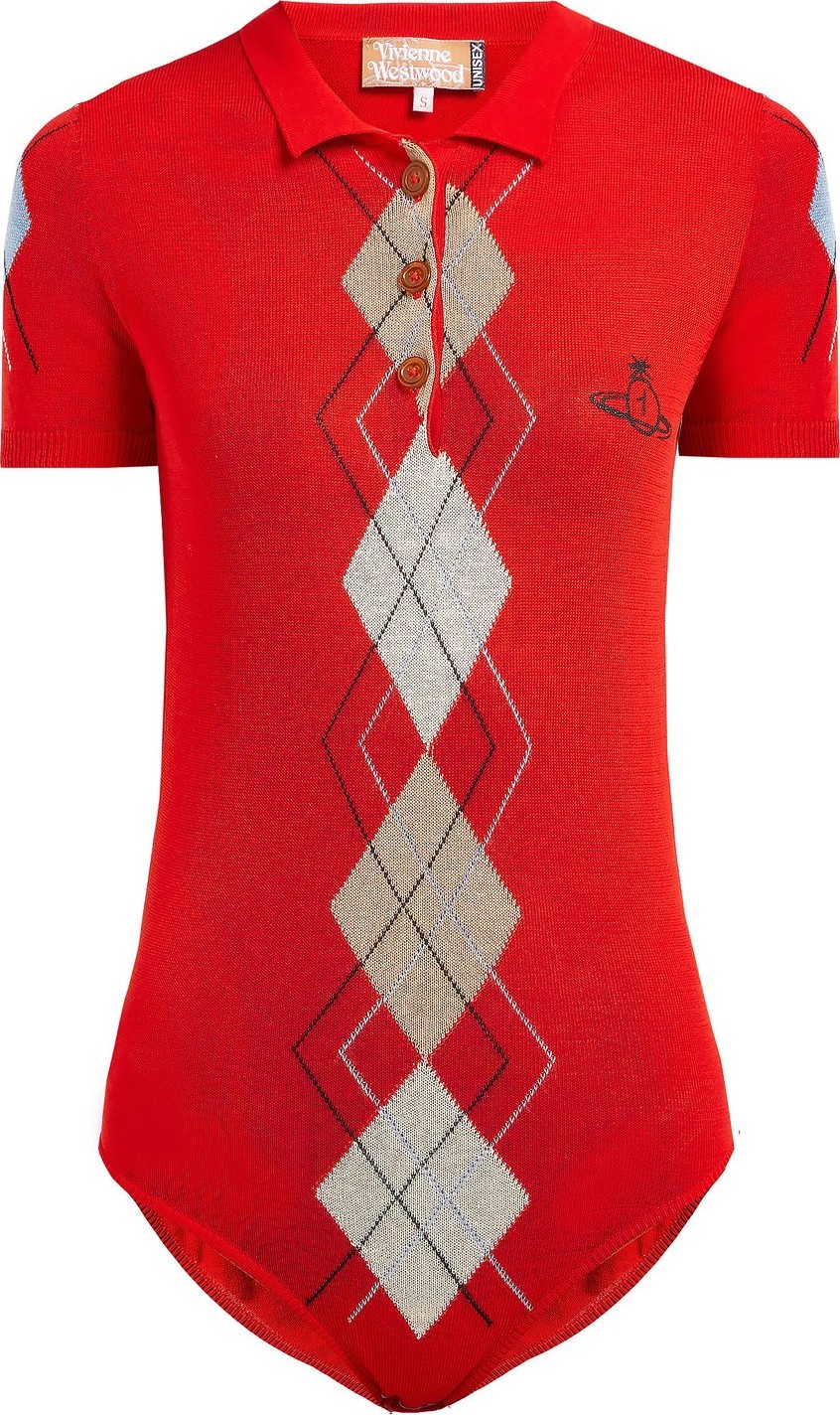 Vivienne Westwood Anglomania Argyle-intarsia cotton-blend bodysuit