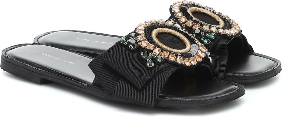 Dries Van Noten Embellished slides